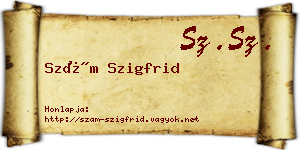 Szám Szigfrid névjegykártya